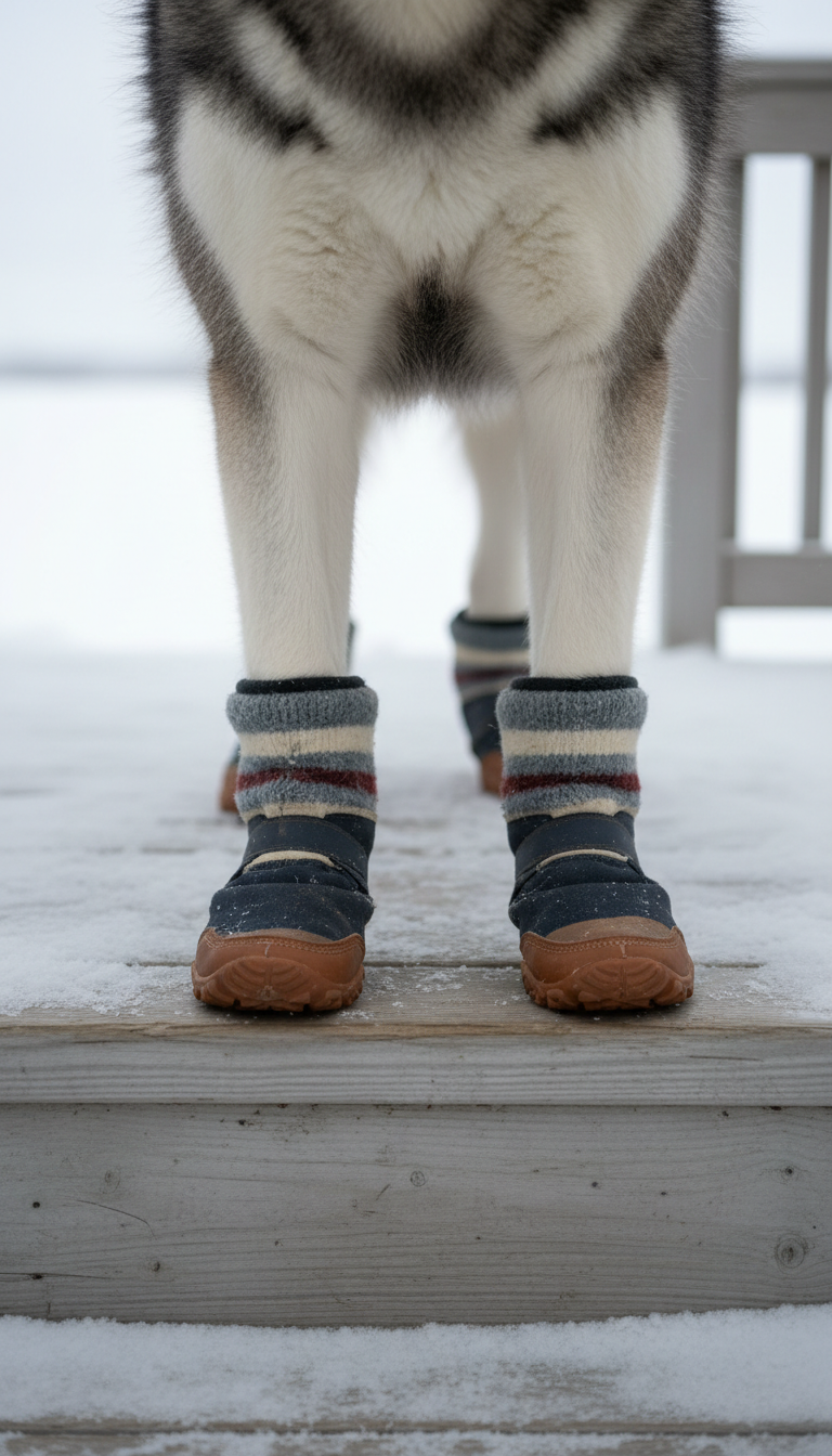 Insulated winter boots for dogs